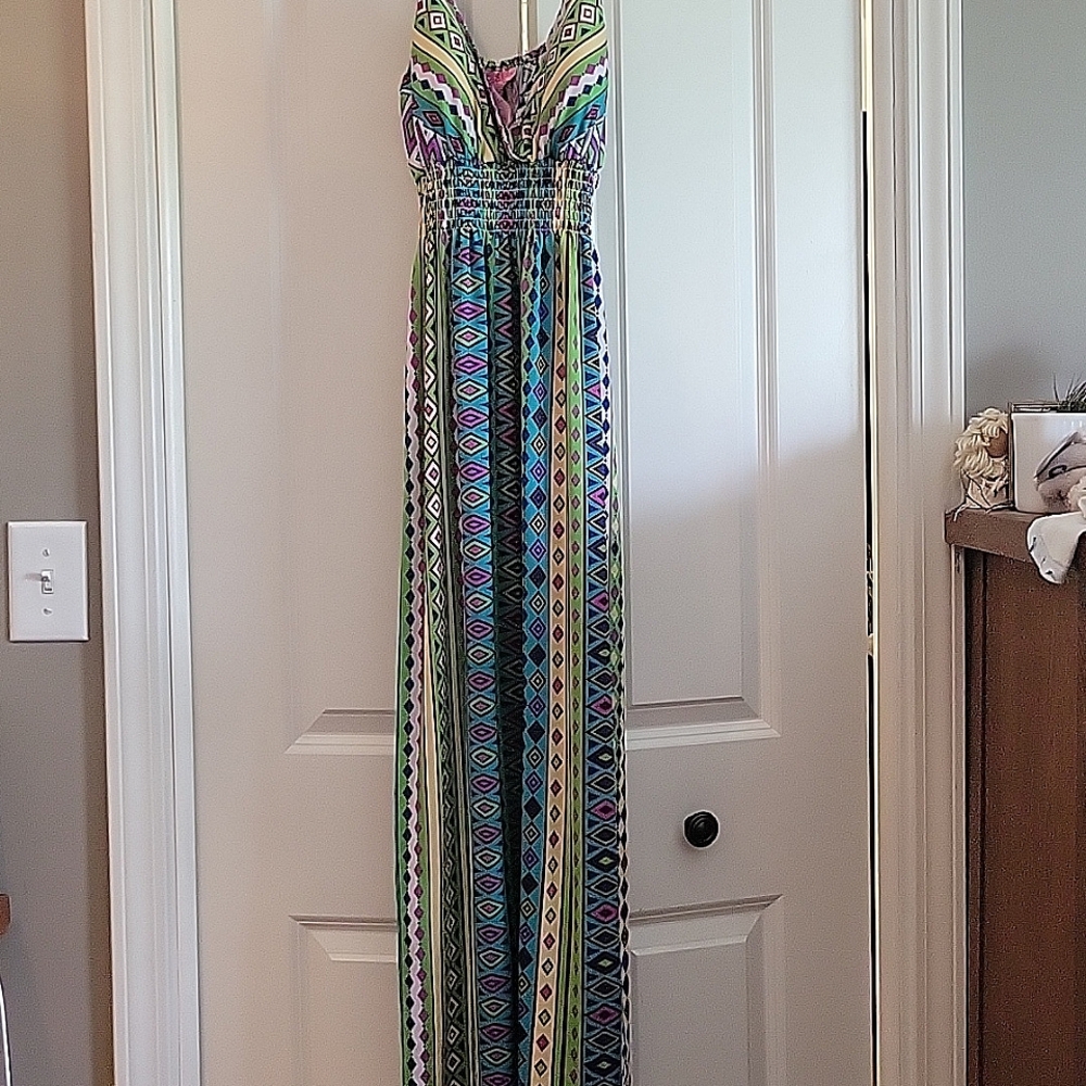 She's Cool Multicolor Geometric Dress